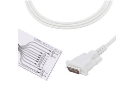 A1008-EE1 Schiller Kompatibel Ekg-kabel DB-15 Stecker 10KΩ AHA Snap