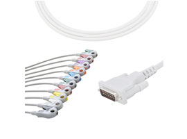 A2008-EE1 Schiller Kompatibel Ekg-kabel DB-15 Stecker 10KΩ AHA Clip