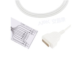 A1028-EE1 GE Healthcare Kompatibel Ekg-kabel DB-15 Stecker 4,7 KOHM AHA Snap