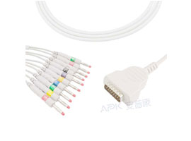 A4028-EE1 GE Healthcare Kompatibel Ekg-kabel DB-15 Stecker 4,7 KOHM AHA Banana