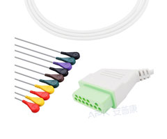 A1036-EE0 Nihon Kohden Kompatibel EKG Kabel 12-pin Nihon Kohden Connectorr IEC Snap