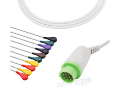 A1043-EE0 GE Healthcare Kompatibel Ekg-kabel Runde 12-pin 10KΩ IEC Snap