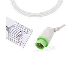 A1043-EE1 GE Healthcare Kompatibel Ekg-kabel Runde 12-pin 10KΩ AHA Snap