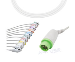 A2043-EE1 GE Healthcare Kompatibel Ekg-kabel Runde 12-pin 10KΩ AHA Clip