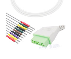 A3036-EE0 Nihon Kohden Kompatibel EKG Kabel 12-pin Nihon Kohden Connectorr IEC Din 3,0