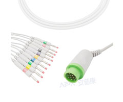 A4043-EE1 GE Healthcare Kompatibel Ekg-kabel Runde 12-pin 10KΩ AHA Banana
