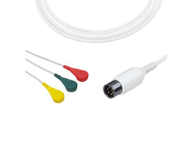 A3037-EC0 AAMI Kompatibel Direkt Verbinden EKG Kabel 3-blei Snap, IEC 6pin
