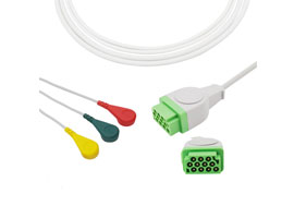 A3056-EC0 GE Marquette Kompatibel Direkt Verbinden EKG Kabel 3-blei Snap, IEC 11pin