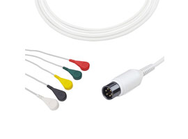 A5037-EC0 AAMI Kompatibel Direkt Verbinden EKG Kabel 5-blei Snap, IEC 6pin