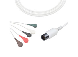 A5037-EC1 AAMI Kompatibel Direkt Verbinden EKG Kabel 5-blei Snap, AHA 6pin