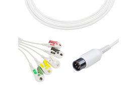 A5137-EC0 AAMI Kompatibel Direkt Verbinden EKG Kabel 5-blei Clip, IEC 6pin