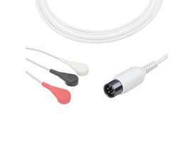 A3037-EC1 AAMI Kompatibel Direkt Verbinden EKG Kabel 3-blei Snap, AHA 6pin