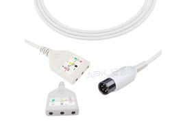 A3037-EK2D Mindray Datascope Kompatibel Din Typ EKG Stamm Kabel 3-blei AHA / IEC 6pin