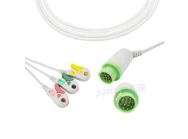 A3122-EC0 GE Healthcare > Corometrics Kompatibel Einem stück 3-blei EKG Kabel 10KΩ Clip, IEC 12pin