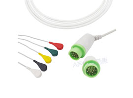 A5022-EC0 GE Healthcare > Corometrics Kompatibel Einem stück 5-blei EKG Kabel 10KΩ Snap, IEC 12pin