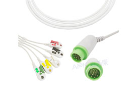 A5122-EC0 GE Healthcare > Corometrics Kompatibel Einem stück 5-blei EKG Kabel 10KΩ Clip, IEC 12pin