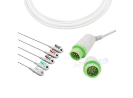 A5122-EC1 GE Healthcare > Corometrics Kompatibel Einem stück 5-blei EKG Kabel 10KΩ Clip, AHA 12pin