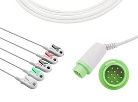 A5181-EC1 Biolight Kompatibel Einem stück 5-blei EKG Kabel Clip, AHA 12pin