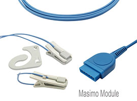 A1315-SR104PU GE Healthcare > Marquette Masimo Kompatibel Ohr-clip SpO2 Sensor mit 300cm Kabel 11pi