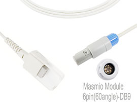 A1318-C02 Mindray Kompatibel SpO2 Adapter Kabel mit 240cm Kabel 6pin(60 winkel)-DB9